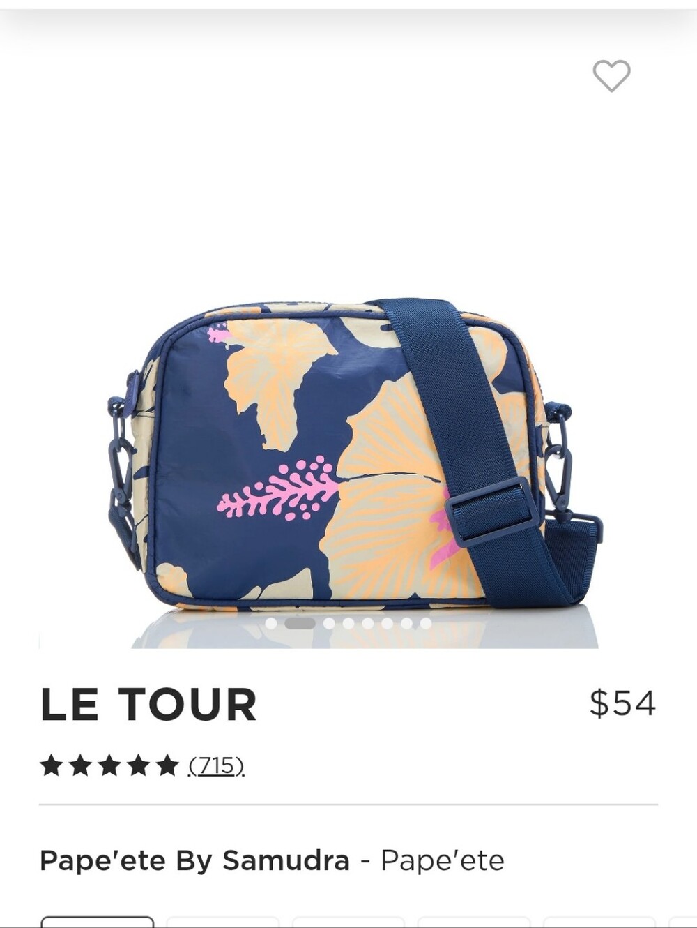 ALOHA COLLECTION PAPE'ETE by SAMUDRA LE TOUR TROPICAL FLORAL CROSSBODY PURSE BAG
